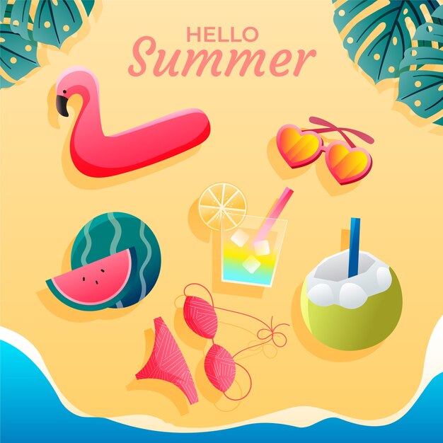 Conjunto de elementos de verano