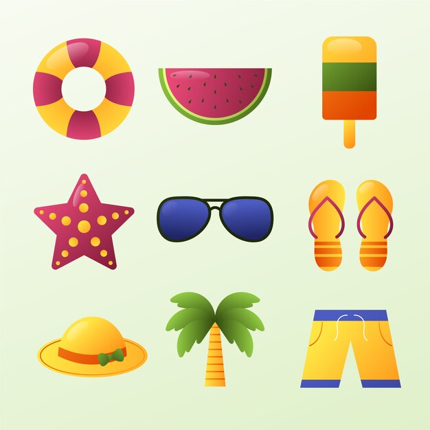 Conjunto de elementos de verano