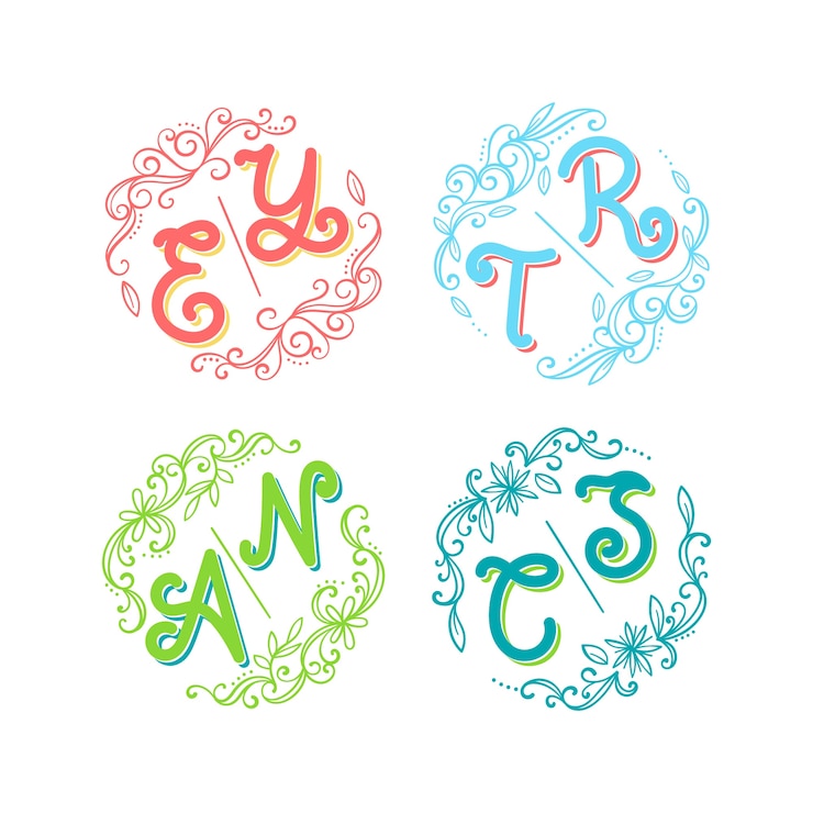 Vector gratuito conjunto de emblema de diseño plano dibujado a mano