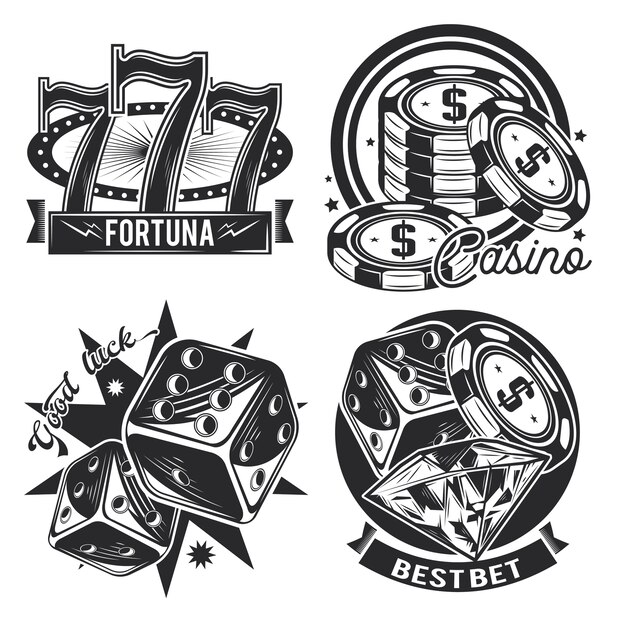 Conjunto de emblemas de casino