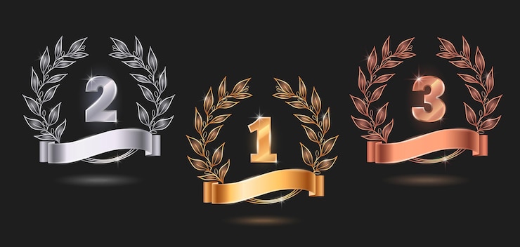 Vector gratuito conjunto de emblemas de premios de concurso.