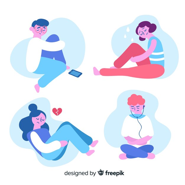 Conjunto de emociones de los jóvenes.