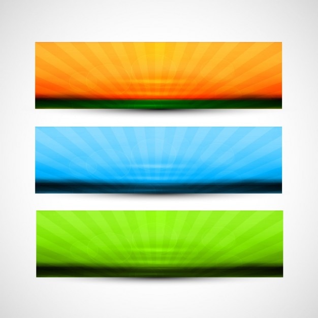 Conjunto de encabezados coloridos 