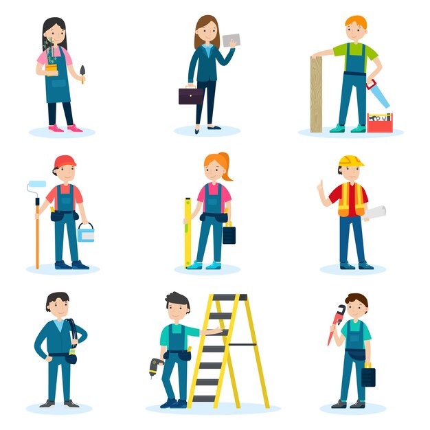 Conjunto de equipo de construcción