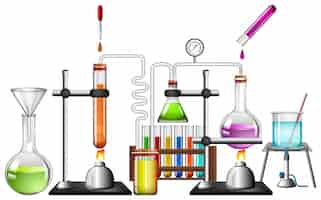 Vector gratuito conjunto de equipos de ciencia