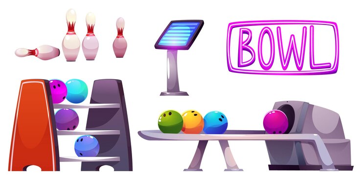 Vector gratuito conjunto de equipos para clubes de bolos