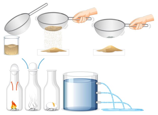 Vector gratuito conjunto de equipos necesarios para el experimento científico.