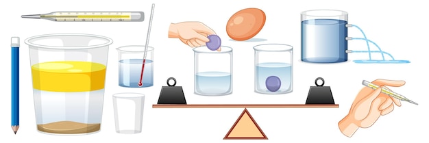 Vector gratuito conjunto de equipos necesarios para el experimento científico.