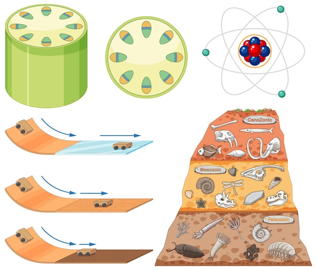 Vector gratuito conjunto de equipos necesarios para el experimento científico.