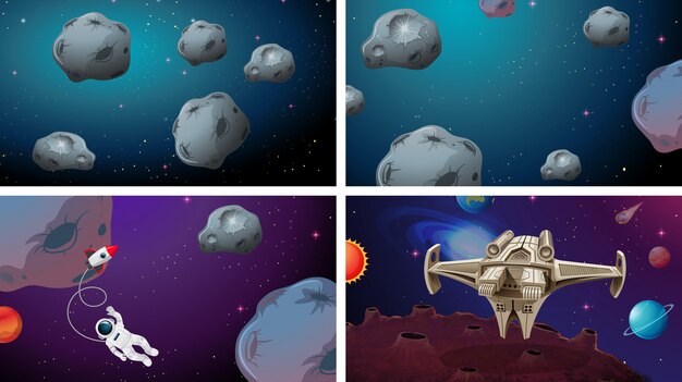 Conjunto de escena espacial o fondo