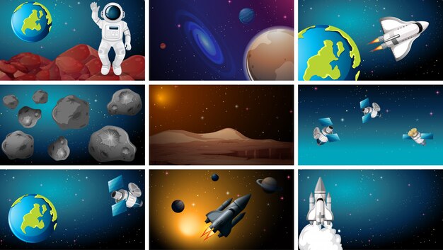Conjunto de escena del espacio conjunto