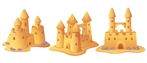 Conjunto de esculturas de castillo de arena