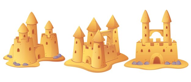 Conjunto de esculturas de castillo de arena