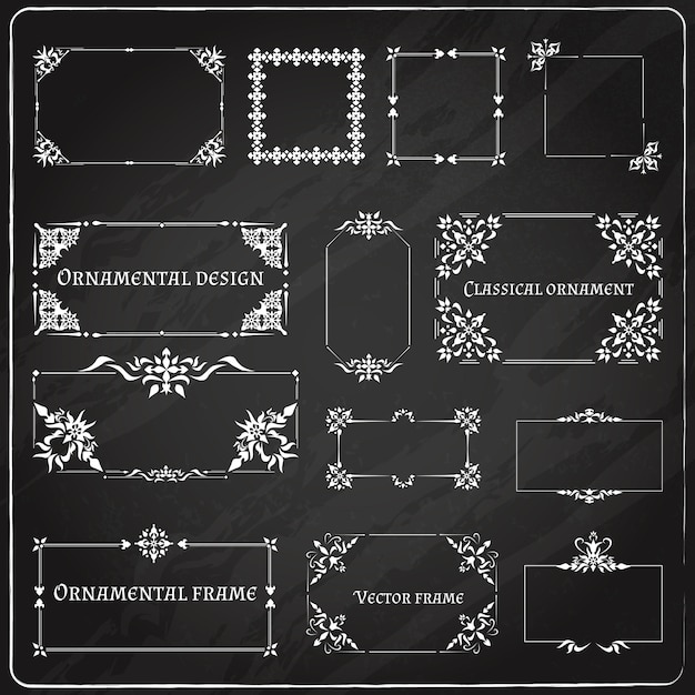 Conjunto de esquinas de diseño ornamental