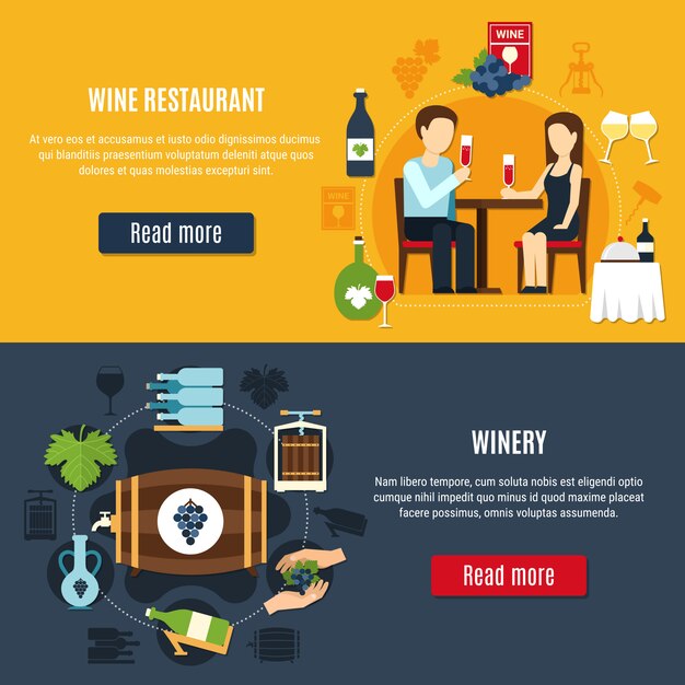 Conjunto de estandartes de vino