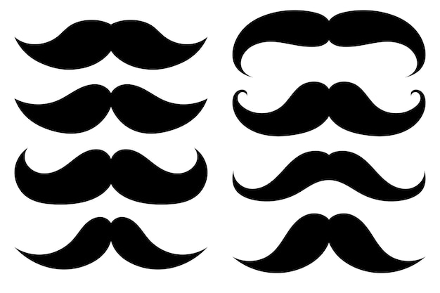 Vector gratuito conjunto de estilo de glifo de bigotes