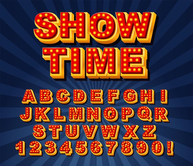 Un conjunto de estilo de programa de juego del alfabeto inglés