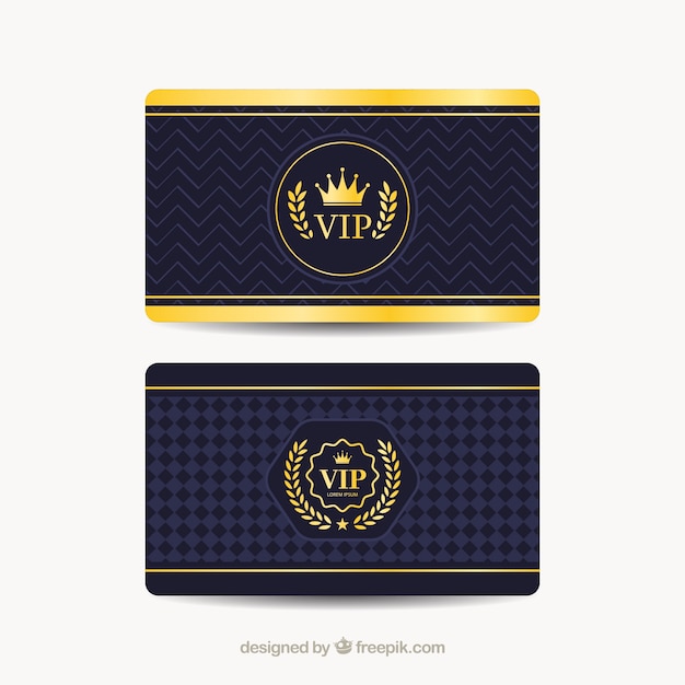 Vector gratuito conjunto con estilo de tarjetas vip