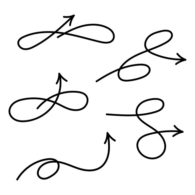 Conjunto de estilos de caligrafía de flecha