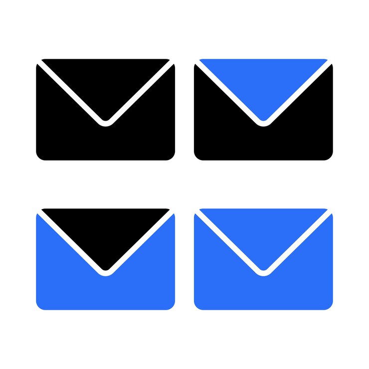 Vector gratuito conjunto de estilos de glifo de correo electrónico