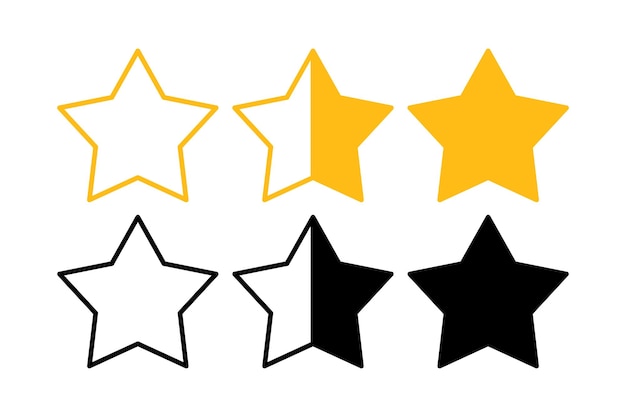 Conjunto de estrellas amarillo y negro