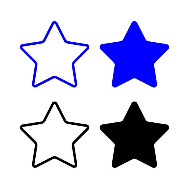 Conjunto de estrellas azules y negras