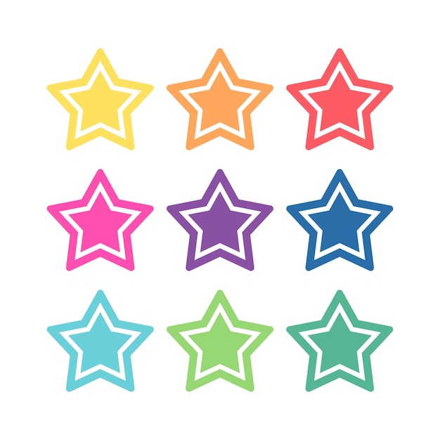 Conjunto de estrellas de color pastel