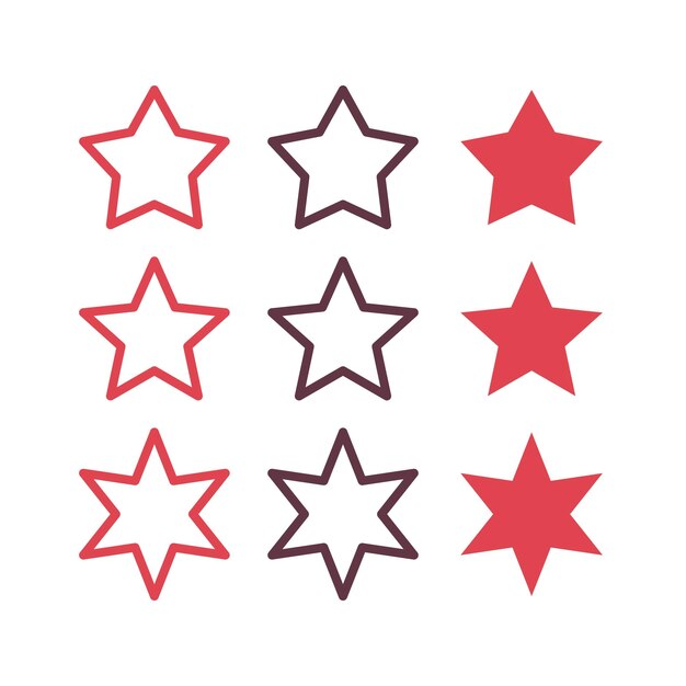 Conjunto de estrellas de color rojo