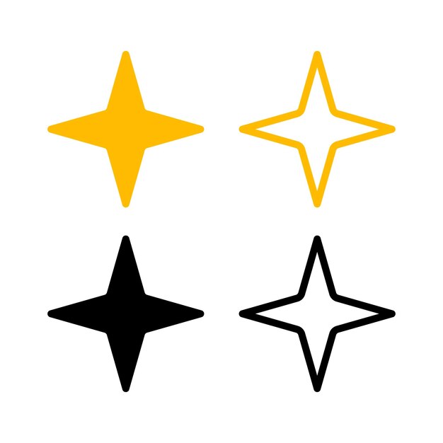 Conjunto de estrellas de cuatro puntas