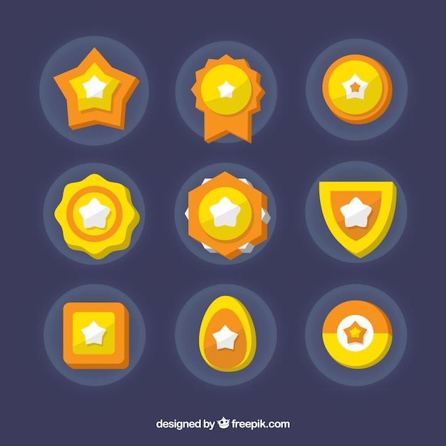 Conjunto de estrellas doradas