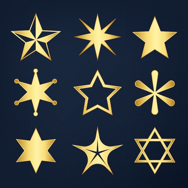 Vector gratuito conjunto de estrellas mixtas