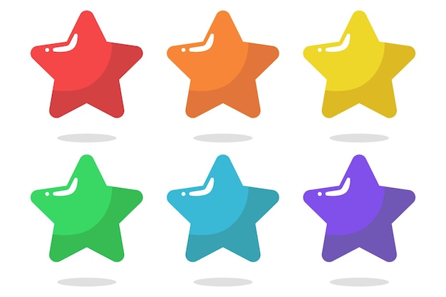 Conjunto de estrellas sombras de múltiples colores