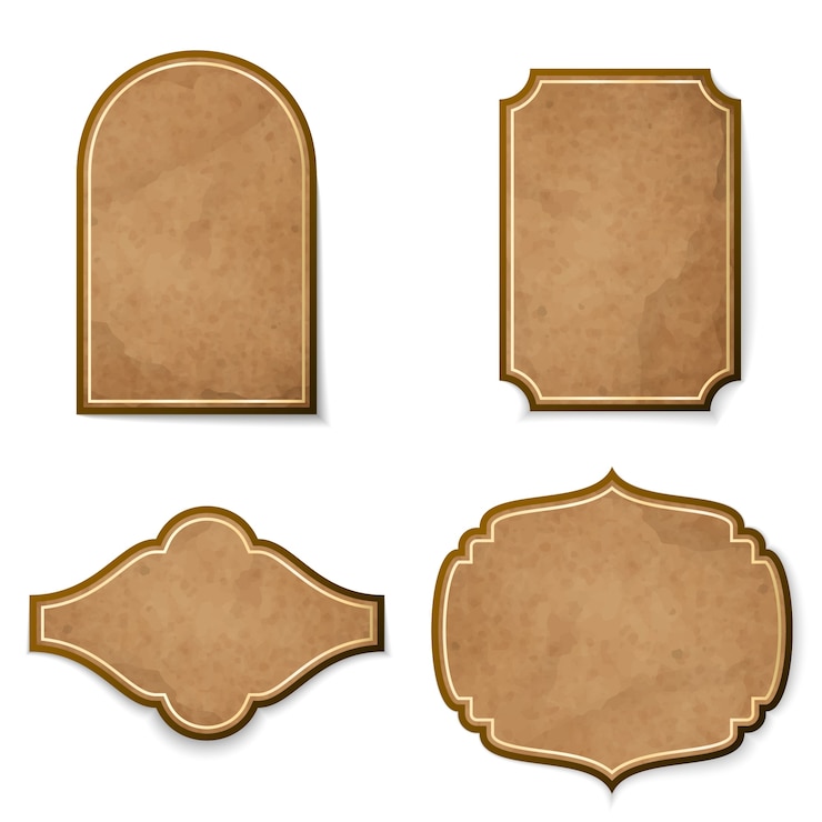 Vector gratuito conjunto de etiquetas de cuero realistas