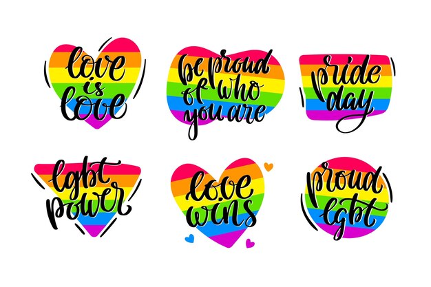 Conjunto de etiquetas del día del orgullo
