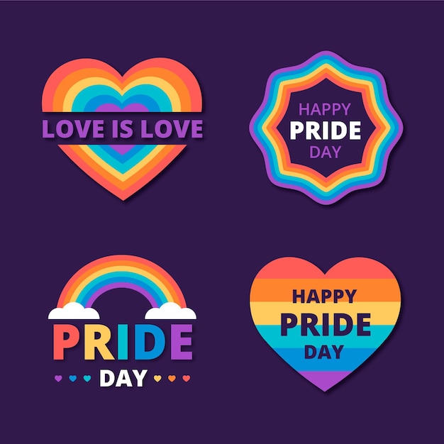 Conjunto de etiquetas del día del orgullo