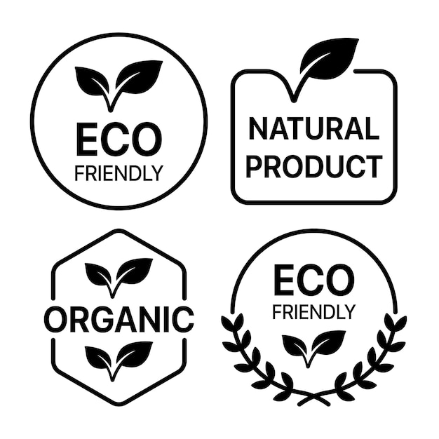 Conjunto de etiquetas ecológicas
