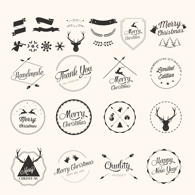 Conjunto de etiquetas de Navidad