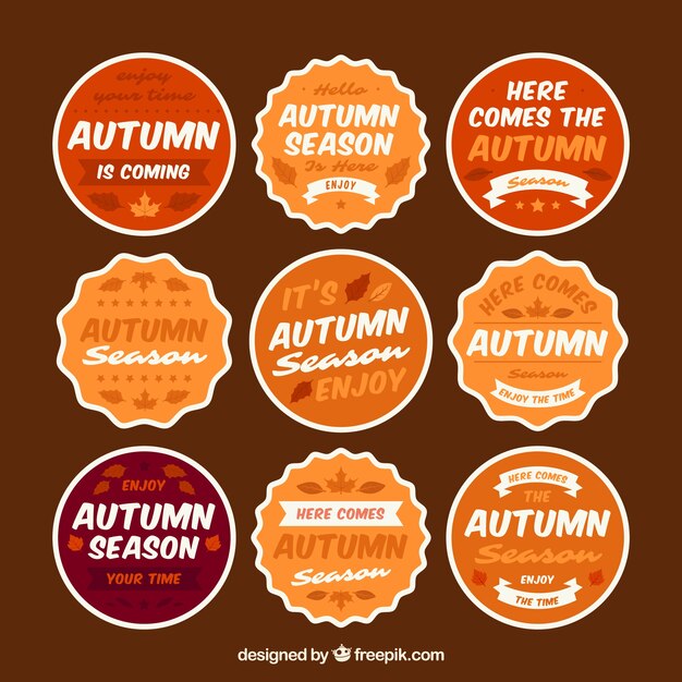 Conjunto de etiquetas de otoño