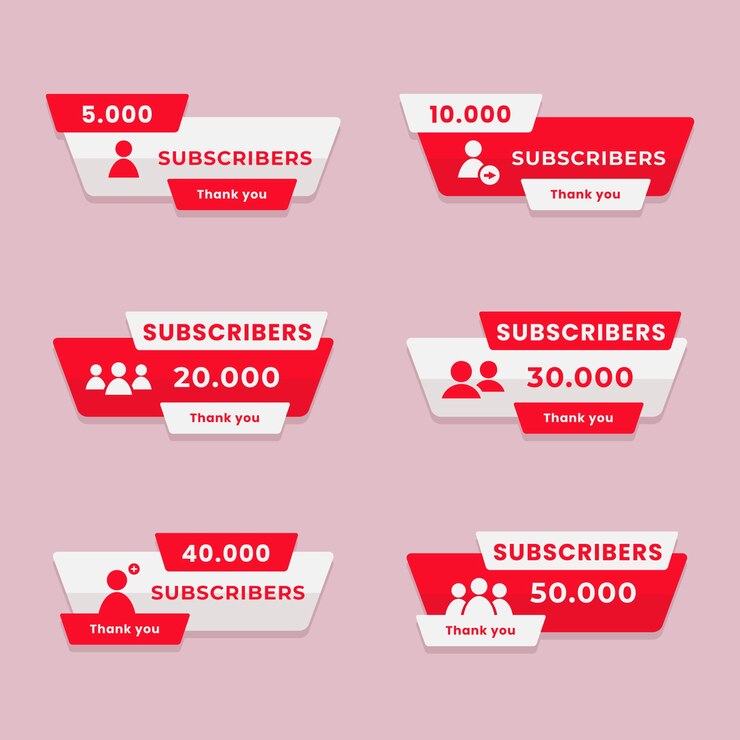Vector gratuito conjunto de etiquetas de suscriptores