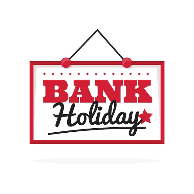 Vector gratuito conjunto de etiquetas de vacaciones bancarias de diseño plano