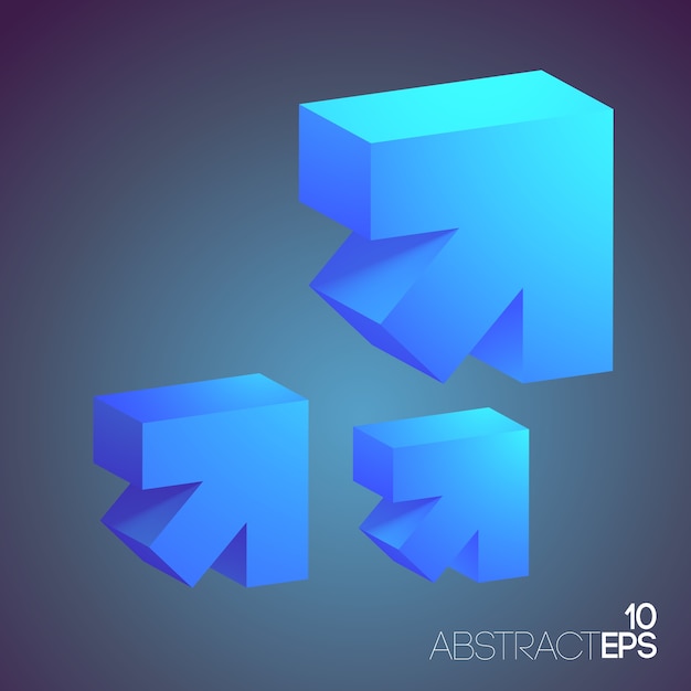 Conjunto de flechas 3d abstracto