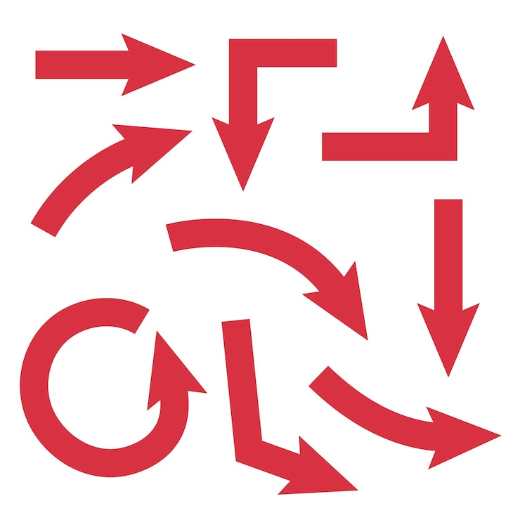 Vector gratuito conjunto de flechas gruesas