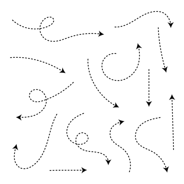 Vector gratuito conjunto de flechas de líneas divididas