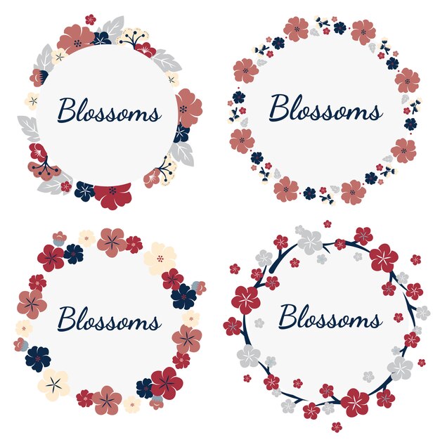 Conjunto de flores de colores