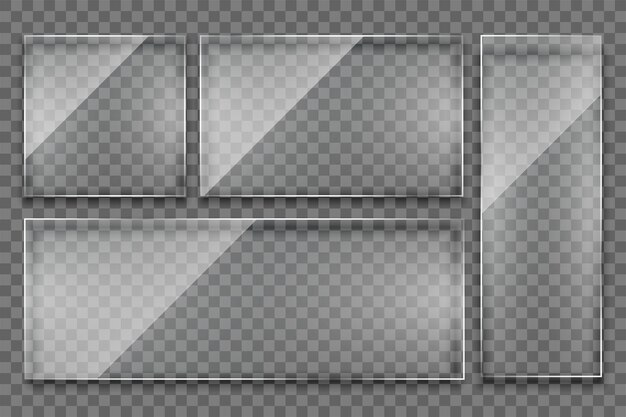 conjunto de fondo de marco de vidrio brillante con efecto brillante
