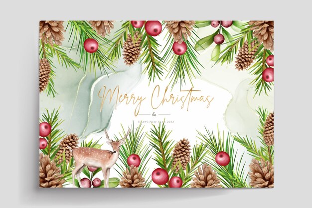 Conjunto de fondo de navidad acuarela dibujada a mano