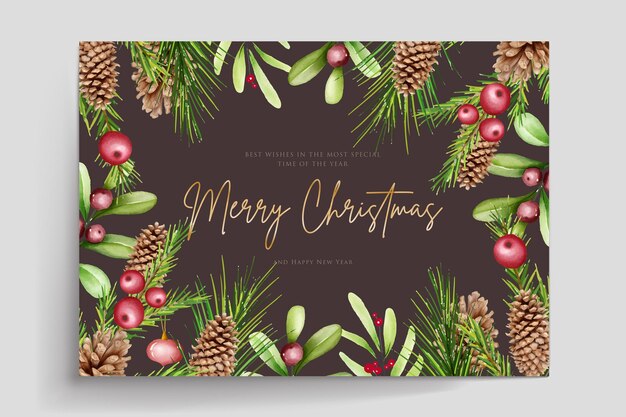 Conjunto de fondo de navidad acuarela dibujada a mano