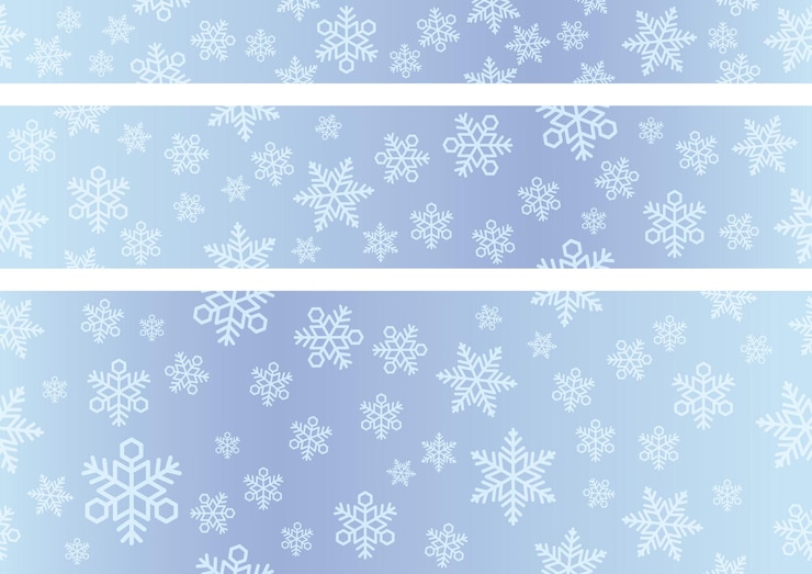 Vector gratuito conjunto de fondo de nieve vectorial con patrones de copos de nieve sin costura repetibles horizontal y verticalmente