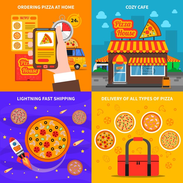 Conjunto de fondo de pizza