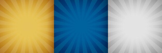 Conjunto de fondo Sunburst de tres colores
